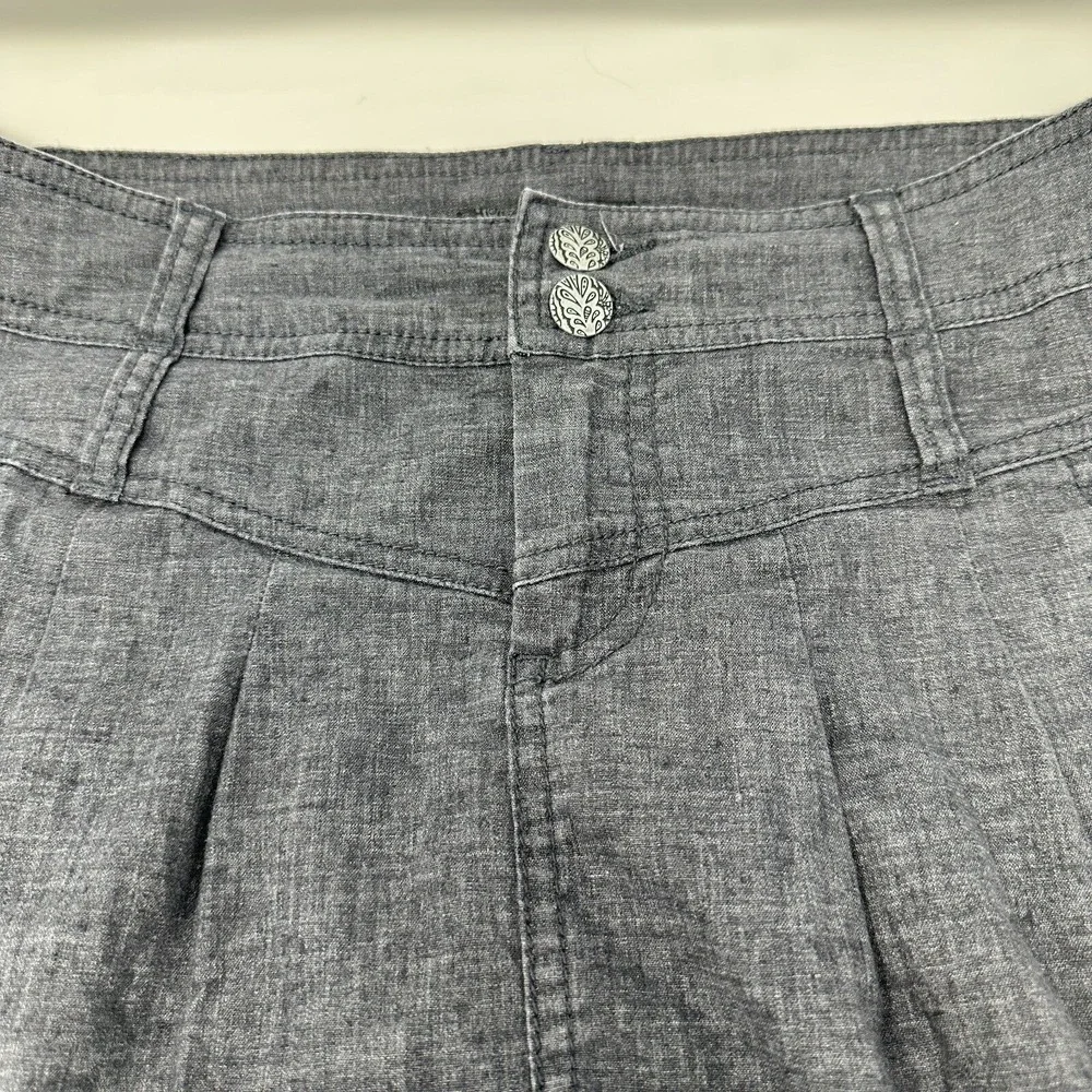PRANA Women's Coal Gray Chambray Lizbeth Skirt‎ Size Hemp Blend UPF 50 MSRP $69